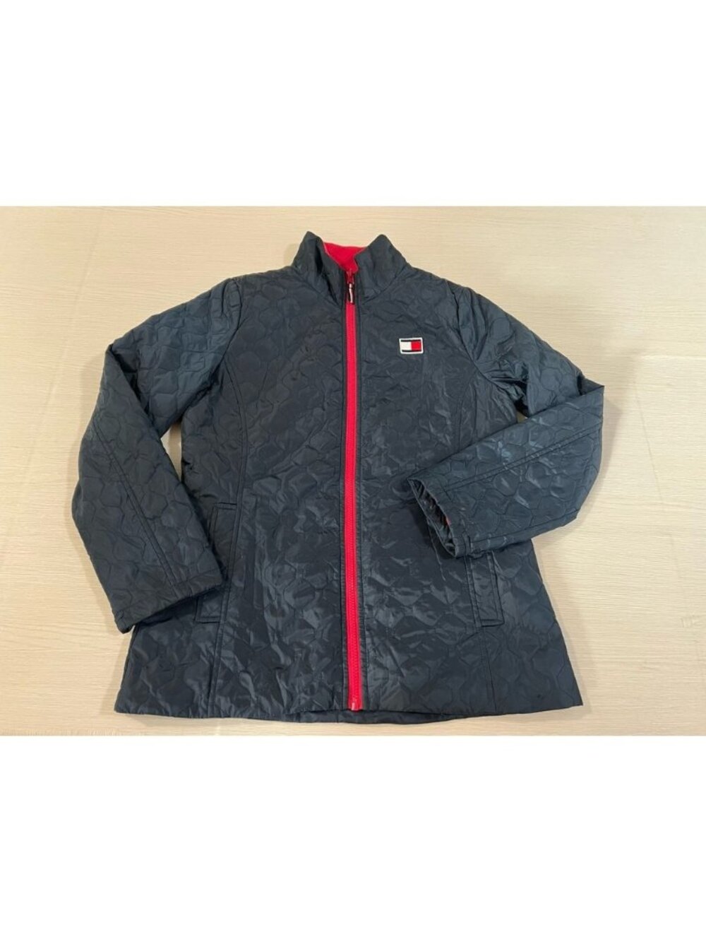 Tommy Hilfiger Women Jacket Medium Blue 3 In 1 All Weather System Quilted‎ Logo